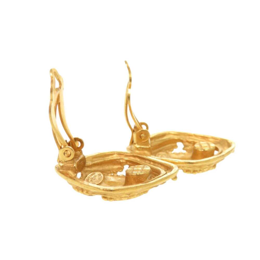 CHANEL Vintage Gold Logo Earrings - Picture 3 of 10
